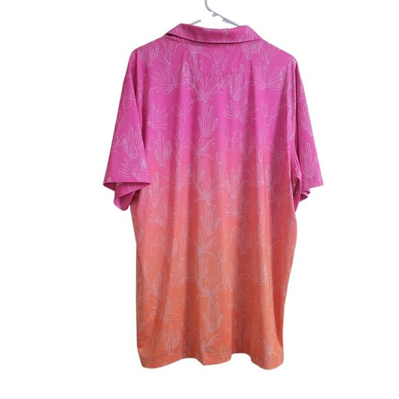 Chubbies Sunset Succulents Performance Polo Men 2XL Pink Orange Tropical XXL - Picture 2 of 10